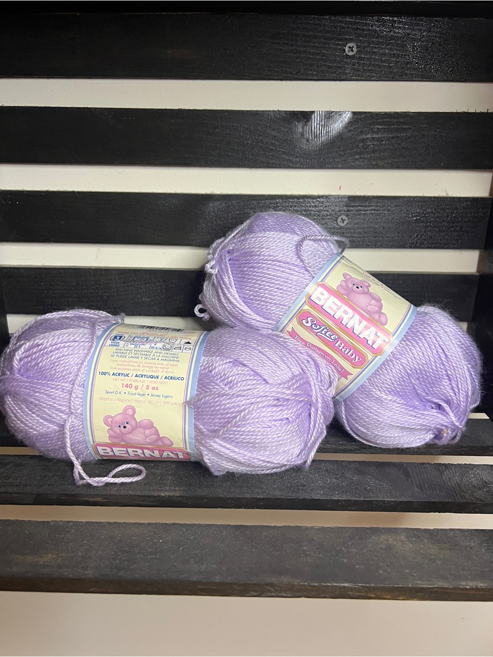 Bernat Softie Baby Acrylic Yarn - Light Lavender bundle of 2